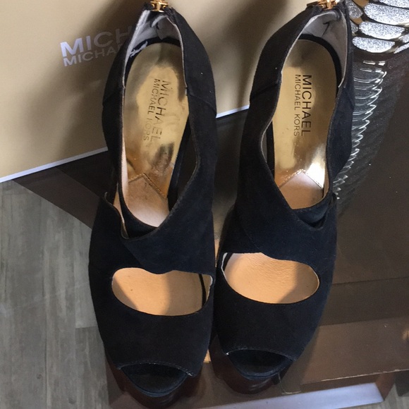 Michael Kors Black Suede Heels - Picture 3 of 3